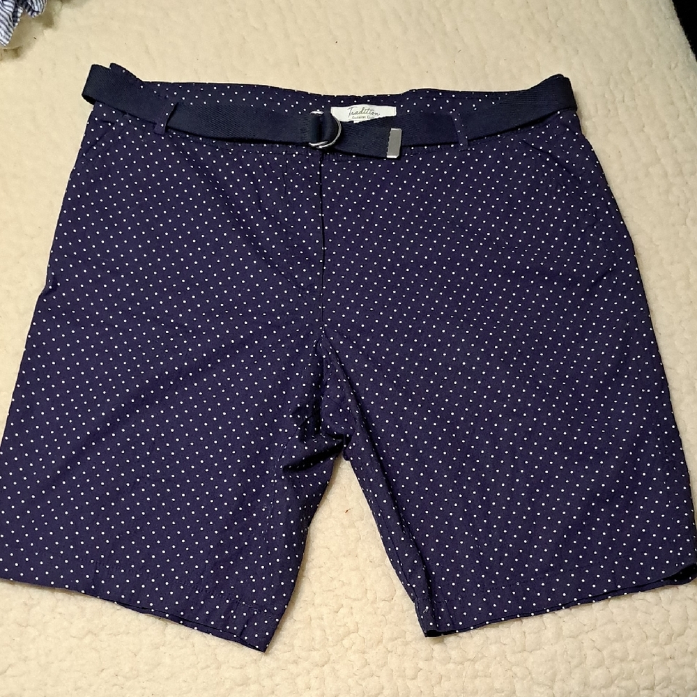 Tradition Country Club Navy Polka Dot Womens Shorts 18